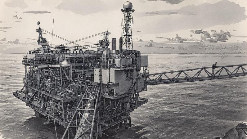 Plataforma petrolífera com previsão de aumento de 30% na produção de petróleo na América do Sul entre 2024 e 2030 (Foto: Reprodução)
