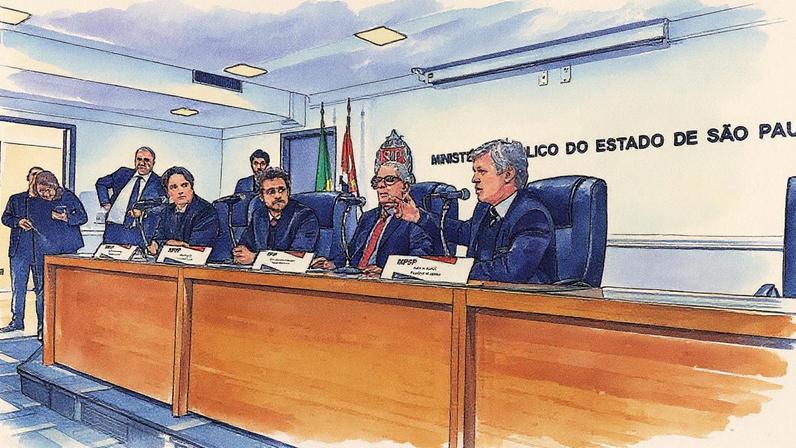Integrantes do Ministério Público de São Paulo falam sobre a Operação Ícaro, que investiga esquema de corrupção na Secretaria da Fazenda de SP (Foto: Heitor Mazzoco/VEJA)