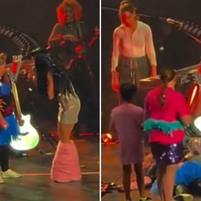Fã desmaia emocionada no palco durante show de Katy Perry em Detroit