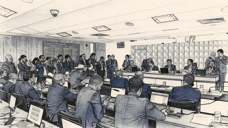 Reunião da Comissão Parlamentar Mista de Inquérito do INSS para instalação e eleição da comissão, com senadores e deputados presentes (Foto: Reprodução)