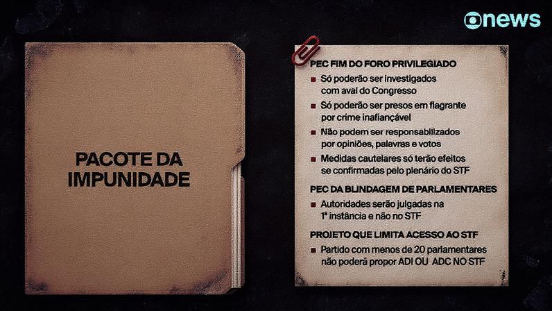 Veja o que está previsto no chamado 'Pacote da impunidade' (Foto: GloboNews)
