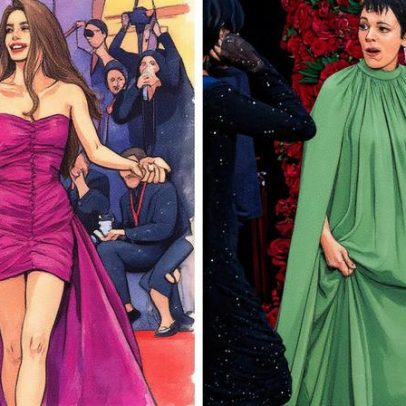 Vestidos de gala de celebridades ficam ensopados em red carpets de eventos recentes