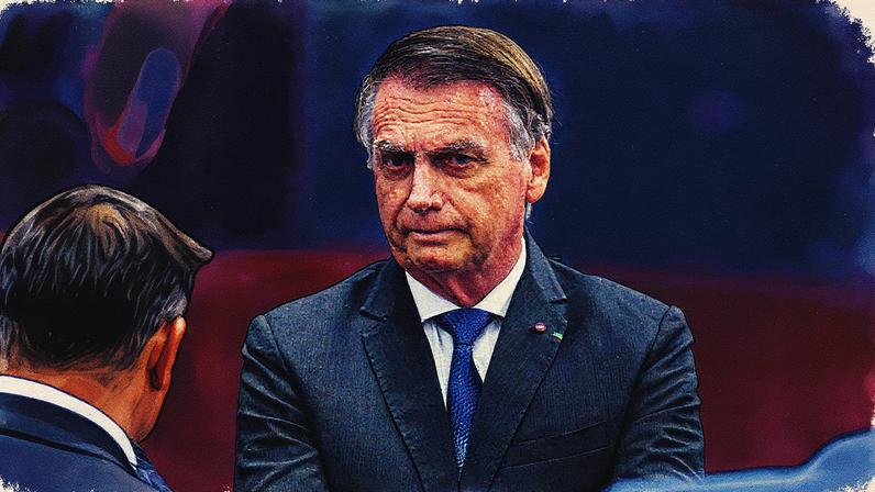 Jair Bolsonaro em interrogatório em ação penal de trama golpista no STF (Foto: Ton Molina/STF)