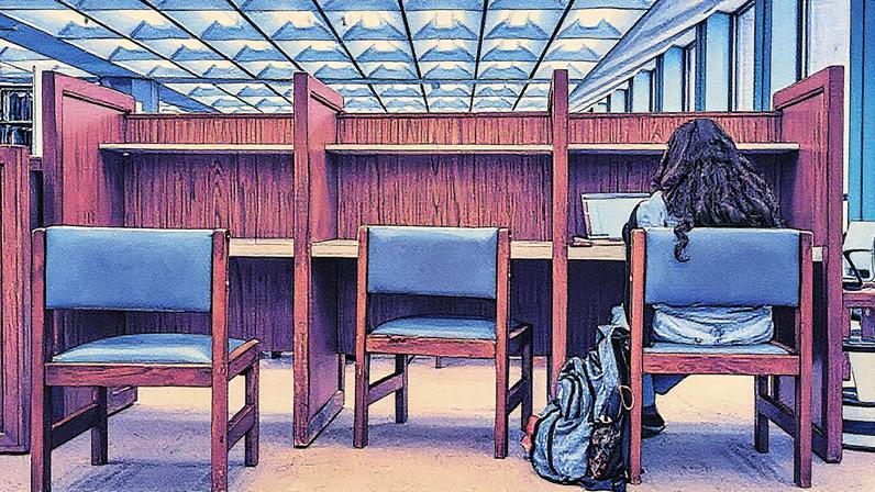 Um estudante estuda na Biblioteca Perry-Castaneda da Universidade do Texas em Austin em 22 de fevereiro de 2024, em Austin, Texas. (Foto: Brandon Bell | Getty Images)