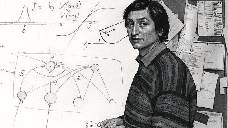 Cientista da computação Geoffrey Hinton em Toronto, na foto fornecida pelo Canadian Institute for Advanced Research, no final da década de 1980. (Foto: CIFAR via AP)