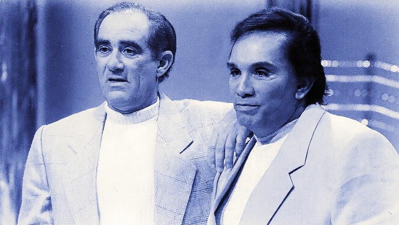 Didi e Dedé: dupla teve que gravar os últimos anos de 'Os Trapalhões' sem os amigos Mussum e Zacarias. Foto tirada em setembro de 1996. (Foto: Acervo Estadão)