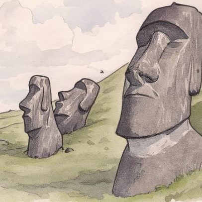 Níveis do mar em alta ameaçam estátuas moai de Rapa Nui, aponta estudo recente