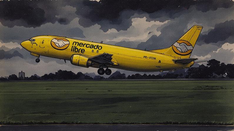 Avião do Mercado Livre em exibição (Foto: Reprodução)