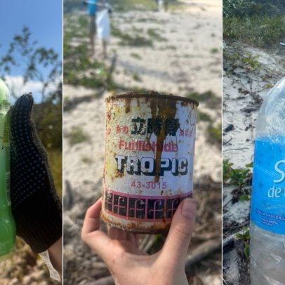 Resíduos da China, Argentina e Etiópia poluem praias de Ilha Grande