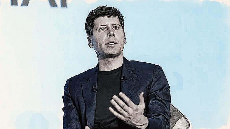 Sam Altman, CEO da OpenAI, conversa com Masayoshi Son, CEO do SoftBank Group, em um evento em Tóquio no dia 3 de fevereiro de 2025. (Foto: Tomohiro Ohsumi | Getty Images News | Getty Images)