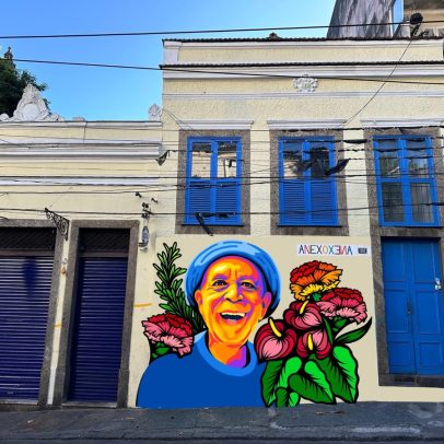 Mural homenageia fundador do Bar do Mineiro em Santa Teresa