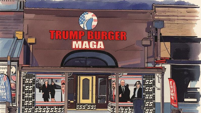 Um Trump Burger em Flatonia, Texas. (Foto: @trumpburgerofbellville)