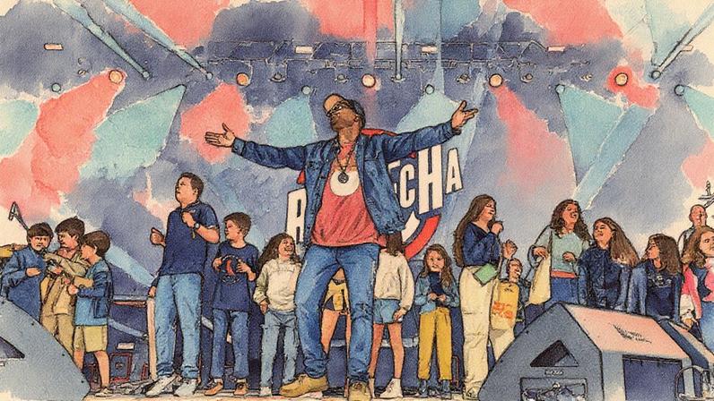 Buchecha chama crianças para o palco durante show no Rio Gastronomia (Foto: Lucas Tavares)