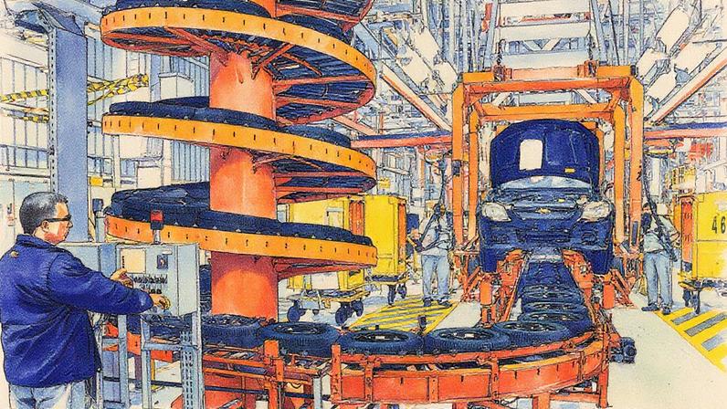 Linha de montagem na fábrica da General Motors, no Rio Grande do Sul (Foto: Jefferson Bernardes/VEJA)