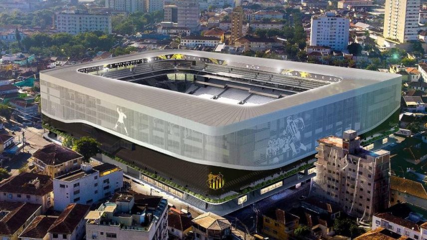 Projeção do novo estádio do Santos FC (Foto: Divulgação/Santos FC)