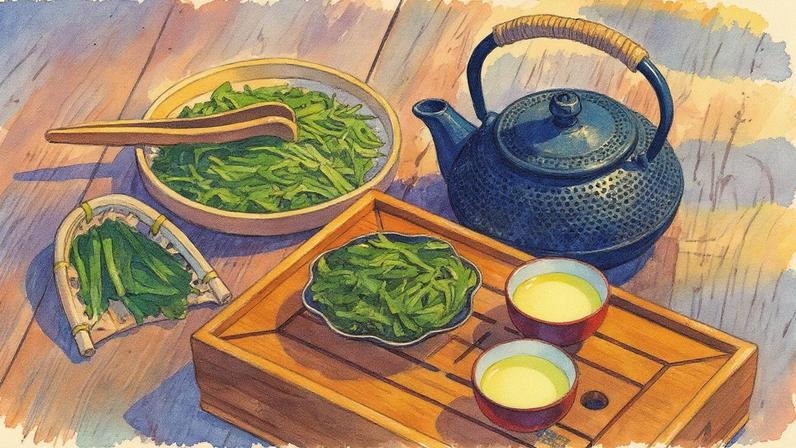 O bancha é um chá verde japonês elaborado com as folhas mais maduras, grandes e grossas da planta. (Foto: Tang Don)
