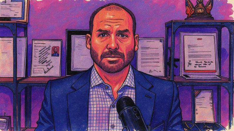 Eduardo Bolsonaro em entrevista ao programa Oeste com Elas nesta sexta-feira (Foto: Reprodução/Redes sociais)