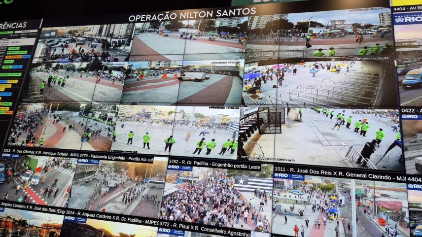 Videowall mostra o entorno do Estádio Nilton Santos (Foto: Divulgação)