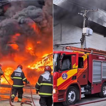 Incêndio atinge galpão de fábricas em Manaus e deixa grávida ferida