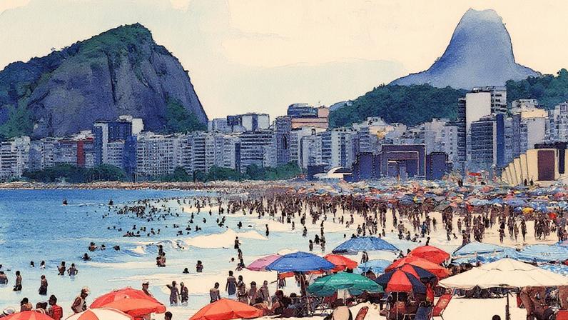Tarde de sol e calor em praia no Rio de Janeiro (RJ) (Foto: Reprodução)