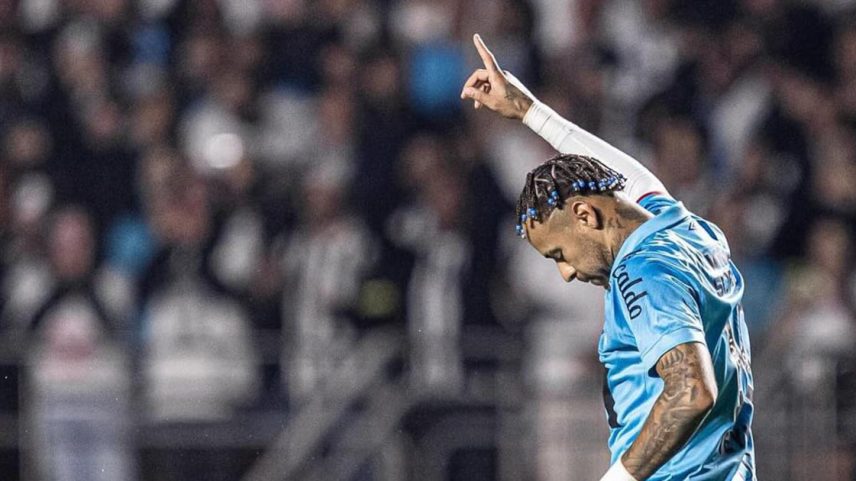 Neymar abriu o placar e, de pênalti, fechou a vitória santista por 3 a 1. (Foto: Raul Baretta/Santos)