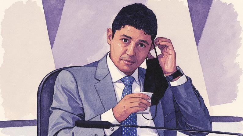 Ex-ministro da Controladoria-Geral da União Wagner Rosário durante CPI da Covid, em 2021 (Foto: Roque de Sá/Roque de Sá/Agência Senado)
