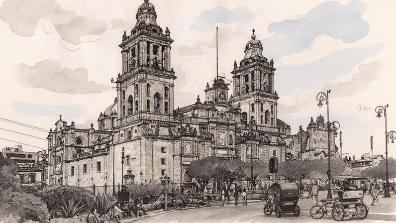Catedral Metropolitana no Centro Histórico da Cidade do México (Foto: Reprodução)
