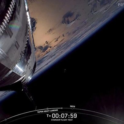 Starship captura imagens deslumbrantes da Terra antes de pousar e pegar fogo