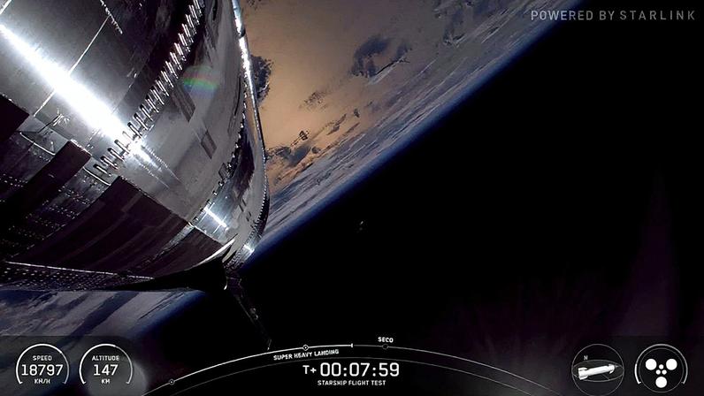 Starship mostra as "bordas" da Terra durante 10ª missão. (Foto: Reprodução/Starship) Starship mostra imagens da Terra. (Foto: Reprodução/SpaceX)