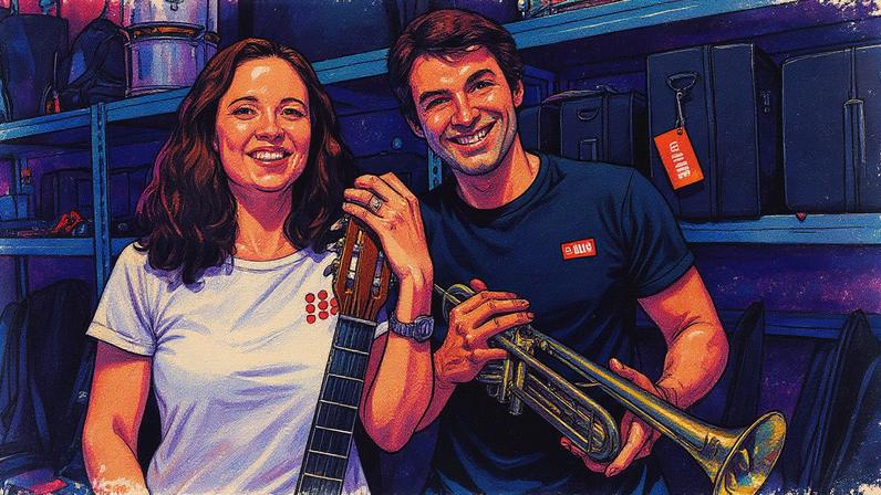 Luiza Massari e Leonardo Nocito, da BATS: acesso a quem não tem condições de comprar um instrumento musical (Foto: Divulgação)