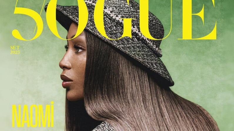 Naomi Campbell na capa da Vogue Brasil de setembro 2025 — Foto: Vogue Brasil/ MAR+VIN