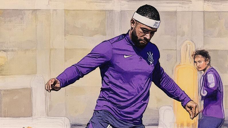 Memphis Depay em treino do Corinthians (Foto: Reprodução)