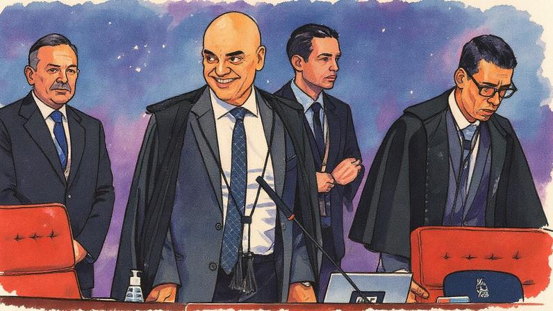 O magistrado brasileiro Alexandre de Moraes sorri na última terça-feira durante uma vista no Tribunal Supremo, em Brasília. (Foto: Andre Borges/EFE)