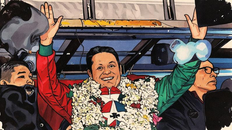 Edman Lara, durante um ato em El Alto, Bolívia, no dia 19 de agosto. (Foto: Luis Gandarillas/EFE)