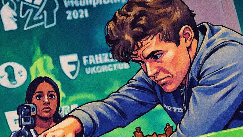 Magnus Carlsen não deu chances para o ChatGPT na partida de Xadrez. (Foto: @chess.com via X)