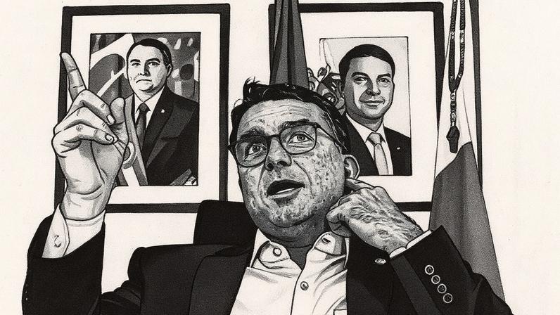 Senador Flávio Bolsonaro (PL-RJ) durante entrevista à Folha (Foto: Gabriela Biló - 11.jun.2025/Folhapress)