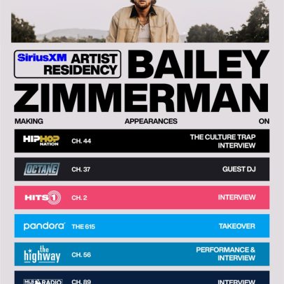 SiriusXM lança iniciativa de residência artística com Maroon 5 e Bailey Zimmerman