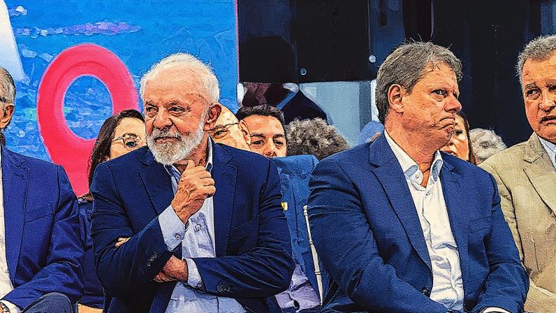 Governador de São Paulo, Tarcísio de Freitas (Republicanos), e o presidente Lula (PT) (Foto: Taba Benedicto/Estadão)