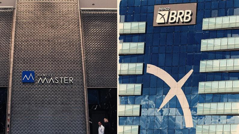 Sedes dos bancos Master e BRB (Foto: Divulgação e Cristiano Mariz/Agência O Globo)