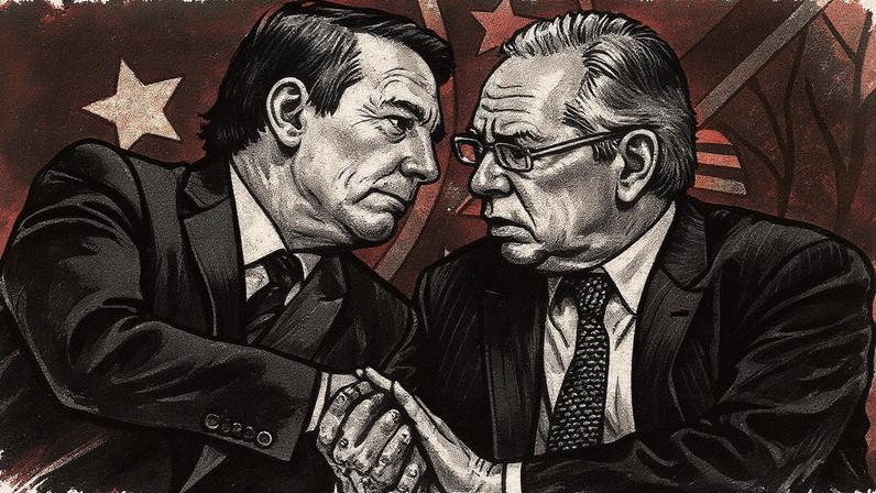 Jair Bolsonaro e Paulo Guedes. (Foto: Evaristo Sá/AFP)