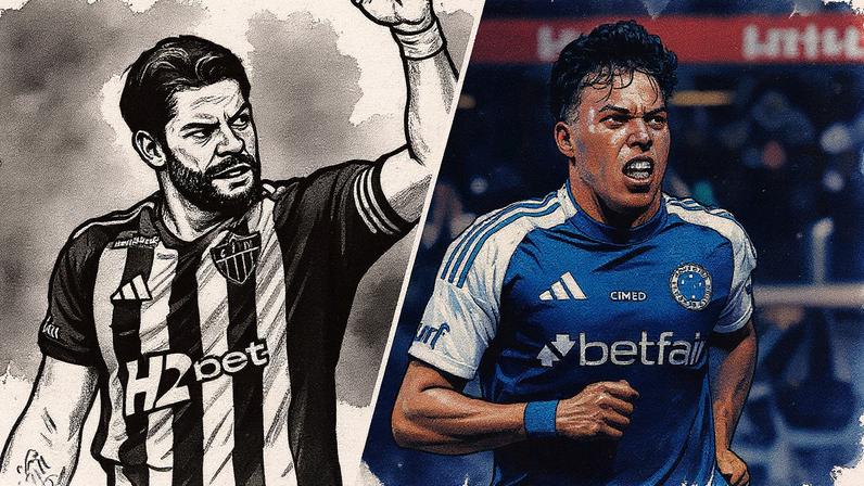 Hulk (à esquerda) e Kaio Jorge podem decidir a partida — Foto: Editoria de Arte