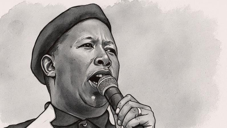 O partido Economic Freedom Fighters (EFF) de Julius Malema ficou em quarto lugar nas eleições parlamentares do ano passado - Foto: AFP via Getty Images