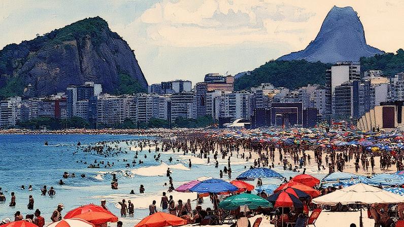 Tarde de sol e calor em praia no Rio de Janeiro (RJ) (Foto: Tânia Rego/Agência Brasil)