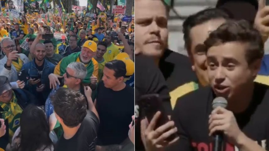 Nikolas Ferreira participa de manifestação contra Moraes em Belo Horizonte (Foto: Reprodução / X)