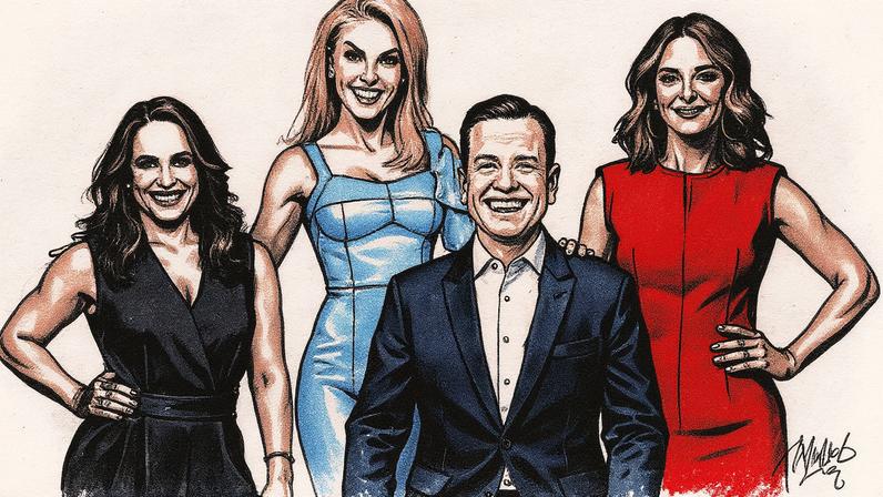 Celso Zucatelli, Ana Hickmann, Ticiane Pinheiro e Renata Alves apresentam o Hoje em Dia na Record (Foto: Edu Moraes/Record)