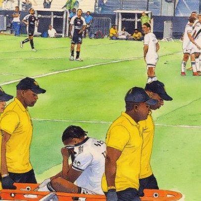Tchê Tchê deixa campo em lágrimas após sentir dor na coxa durante partida