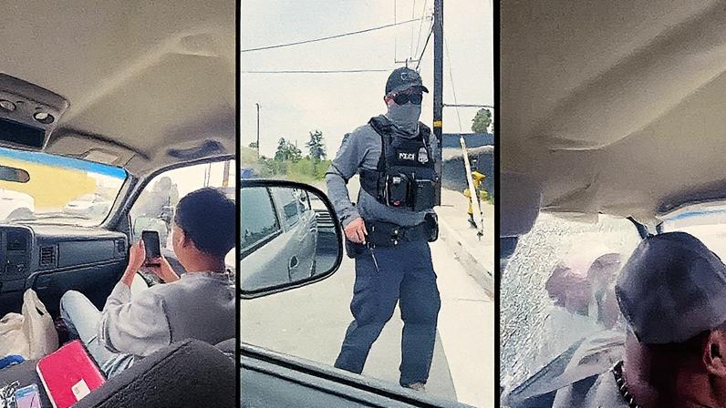 Parada de migración en San Bernardino, California, el 16 de agosto 2025. (Foto: AP)