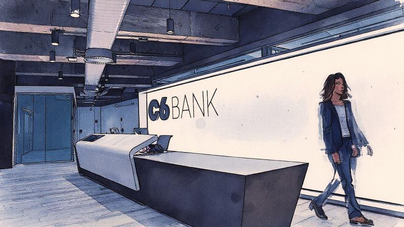 Sede do C6 Bank, em São Paulo: instituição atingiu lucro de R$ 1 bilhão no primeiro semestre de 2026. (Foto: Divulgação)