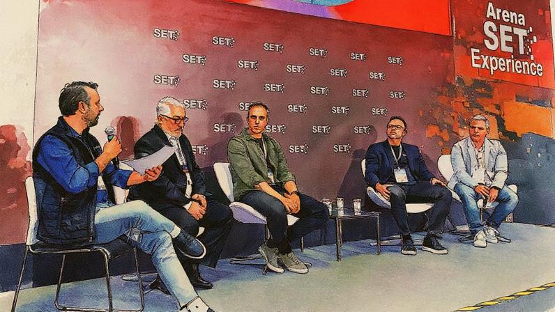 Mesa na Set Expo reuniu Dolby, Netflix, Globo e Claro (Foto: Duda Monteiro de Barros/VEJA)