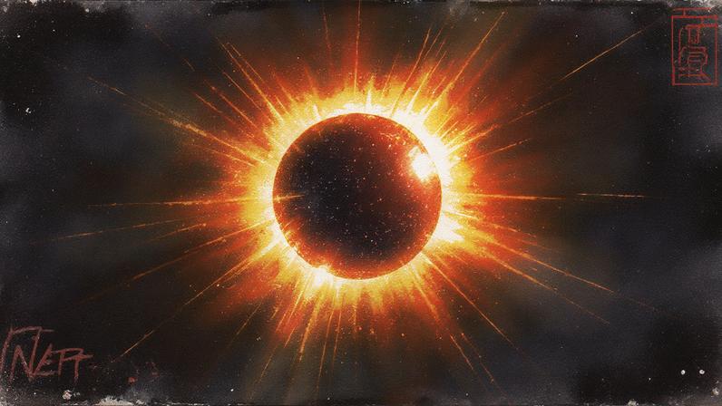 Vista de um eclipse solar total em Mazatlán, estado de Sinaloa, México, em 8 de abril de 2024 (Foto: Reprodução)